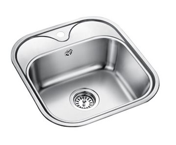 Secher Ribe 400 BK1 køkkenvask 468 x 498 mm. Rustfrit stål